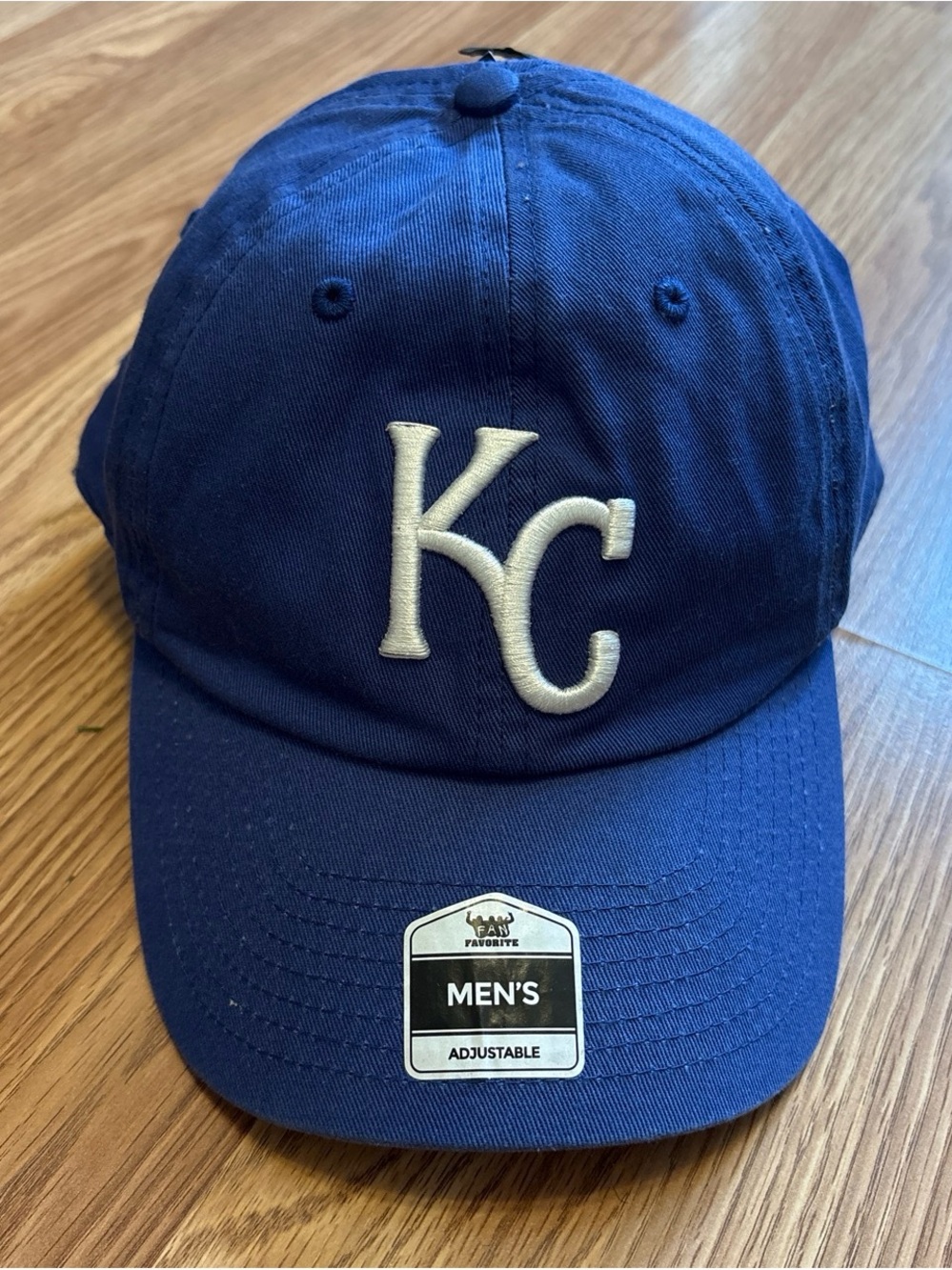 KC Embroidered Logo Men's Adjustable Baseball Cap - Blue